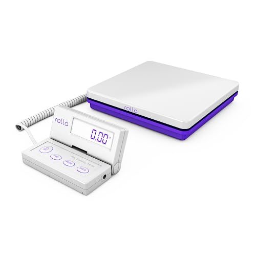 Rollo Shipping Scale for Packages - Digital Shipping Postal Scale (110 Lb Max) - Hold and Tare Functions - Includes AC Ada...