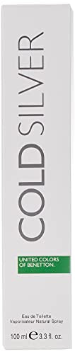 United Colors of Benetton Cold Silver Men Eau De Toilette, 3.3 Ounce