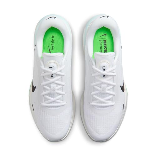 Nike Men's Journey Run Road Running Shoes, White/Black-Green Strike-Glacier Blue, 13
