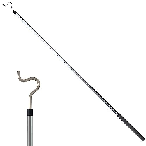 Greeily Clothes Hook Pole, Clothes Hanger Reaching Hook for Hanging Clothes Light and Plants Extendable from 35" to 50" Ma...