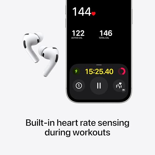 Apple AirPods Pro 3 Wireless Earbuds, Active Noise Cancellation, Live Translation, Heart Rate Sensing,Hearing Aid Feature,...