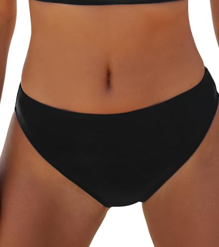 CUPSHE Women's Bikini Bottom Separate Mid Rise Full Coverage Swimsuit Bottom Only