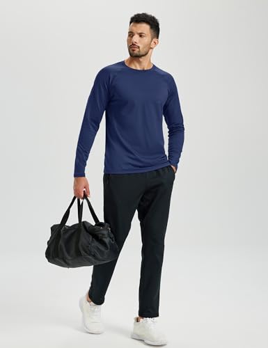 TACVASEN Men's Thermal Shirt Long Sleeve Fleece Lined Base Layer Lightweight Athletic Undershirt Winter Tops Workout