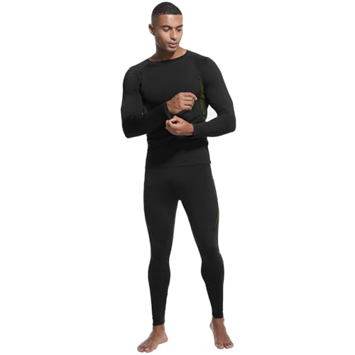 MEGE KNIGHT Thermal Underwear for Men Long Johns Top and Bottom Set Fleece Lined Base Layer Hunting Clothes for Cold Weather