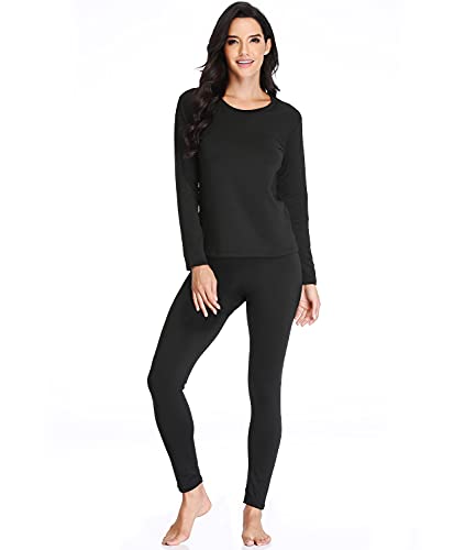 JZCreater Women Thermal Underwear Set, Long Johns Base Layer Top & Bottom, Women Soft Pajama Set for Cold Weather