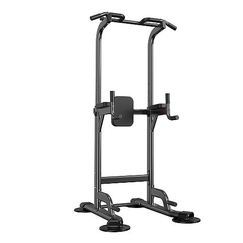 Power Tower Adjustable Height Pull Up & Dip Station Multi-Function Home Strength Training Fitness Workout Station for Home...
