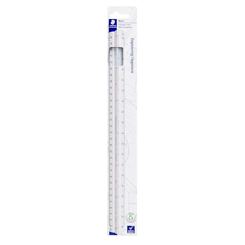 STAEDTLER 12in Engineer Scale Ruler - Triangular Engineering Ruler with 6 Scales(10-60 Parts/Inch), Color-Coded Grooves, P...