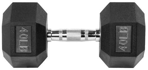 OLIXIS Rubber Hex Exercise & Fitness Dumbbell, Weights Set with Anti-Roll Design, Strength Training Equipment, Space-Savin...