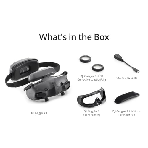 DJI Goggles 3, FPV Goggles with Stunning Micro-OLED Screens, Immersive Flight Experience, O4 HD Video Transmission, Adjust...