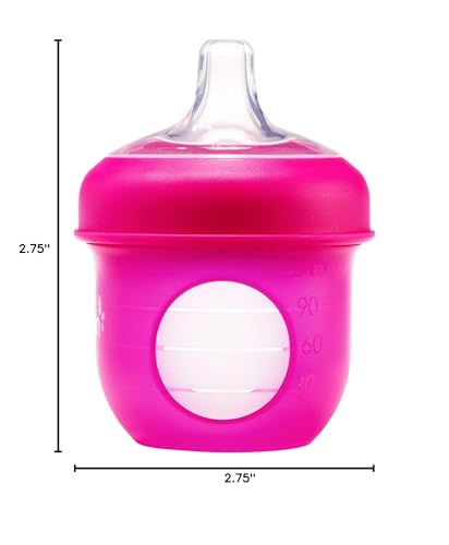Boon Nursh Silicone Sippy Cup Lid - Convertible Transitional Sippy Spouts for Nursh Baby Bottles - Sippy Cup Lids for Babies - Baby Feeding Supplies - Ages 6 Months and Up - 3 Count