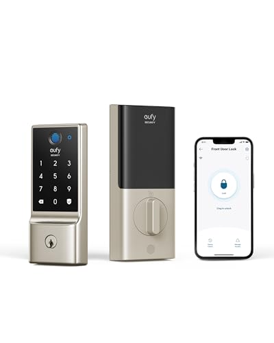 eufy Security Smart Lock C220, Fingerprint Keyless Entry Door Lock, Built-in Wi-Fi, App Remote Control, Front Door Smart D...