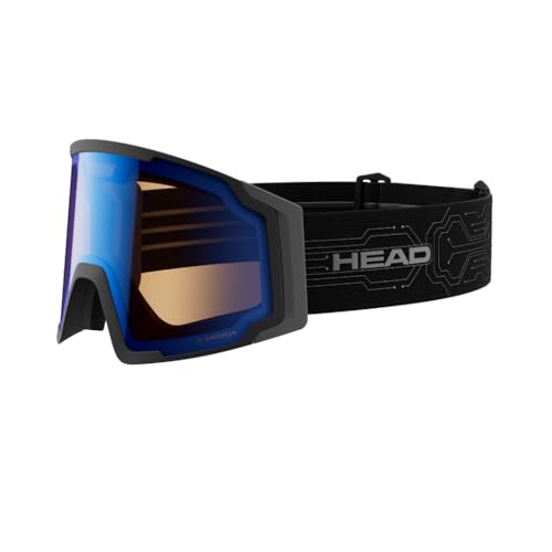 HEAD Neves Sunscreen Photochromatic Ski & Snowboard Goggles – Solar-Powered Auto Tint, UV400, Anti-Fog, Wide Vision