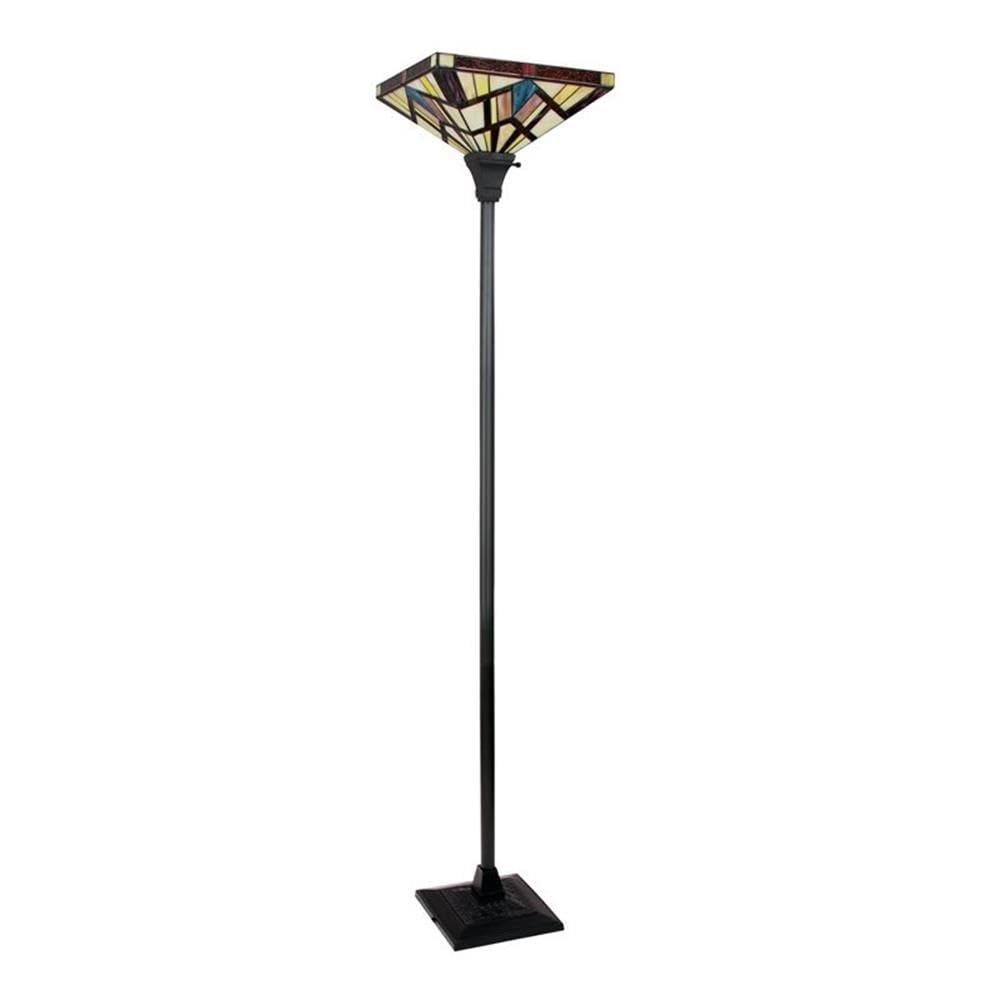 CHLOE Lighting Vincent Torchiere Lamp, 1-Light, Glass, Dark Bronze, Model CH3T523BM14-TF1
