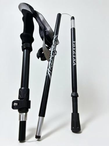 Lightweight Aluminum Collapsible Trekking Pole, Adjustable 7075 Walking Stick for Hiking, Travel & Outdoor Adventures, Qui...