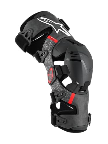 Alpinestars Supertech RK-10 Plasma Knee Braces, CE-Certified, Lightweight, Advanced Protection, L, Black/Red