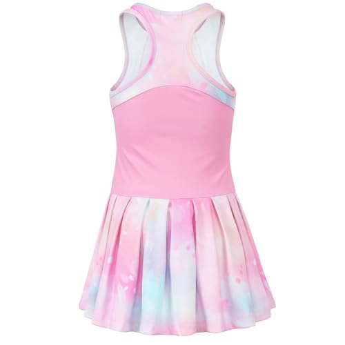 MODAFANS Girls Tennis Golf Pickleball Dress Sleeveless Athletic Pleated Outfits Sets with Shorts