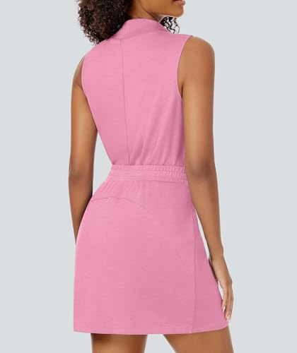 Casly Lamiit Two Piece Skirt Set for Women Sweatsuits Tennis Outfits Casual Mock Neck Sleeveless Top Elastic Short Skorts