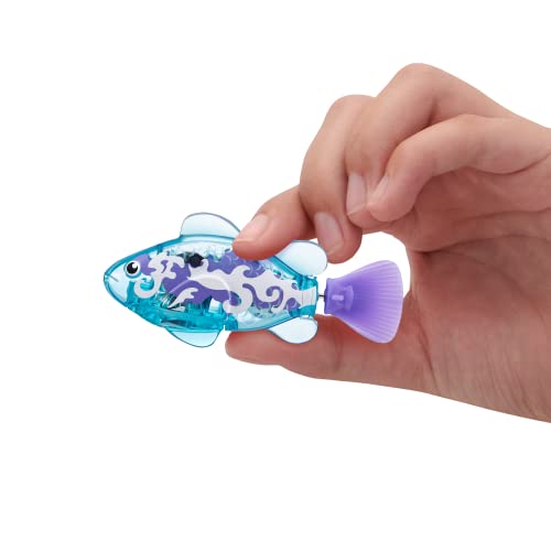 Robo Alive Robo Fish Robotic Swimming Fish (Teal + Orange) by ZURU Water Activated, Changes Color, Comes with Batteries, A...