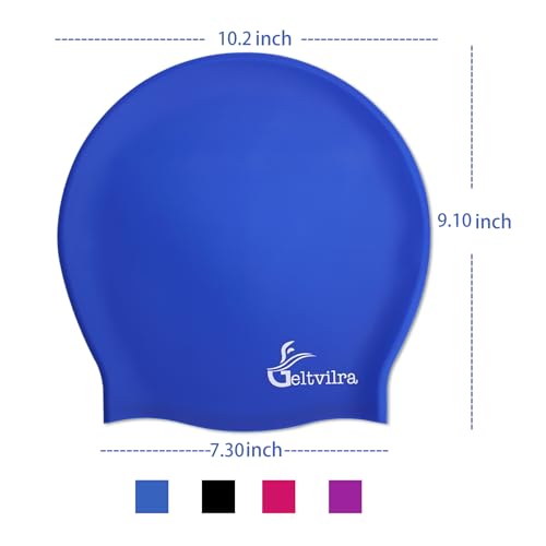 Extra Large Swim Cap for Kids Black Girls Aged 4 to 16 with Long Hair Braids Dreadlocks, Waterproof Silicone Swimming Hat ...