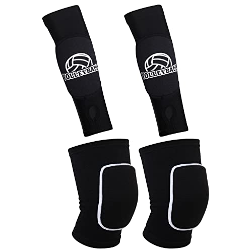 obmwang 2 Pieces Volleyball Accessories Including Volleyball Knee Pads and Volleyball Arm Sleeves with Protection Pads and...