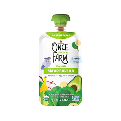 Once Upon a Farm Smart Blend Bananas for Apples & Greens Organic Snack Pouch, 3.2oz
