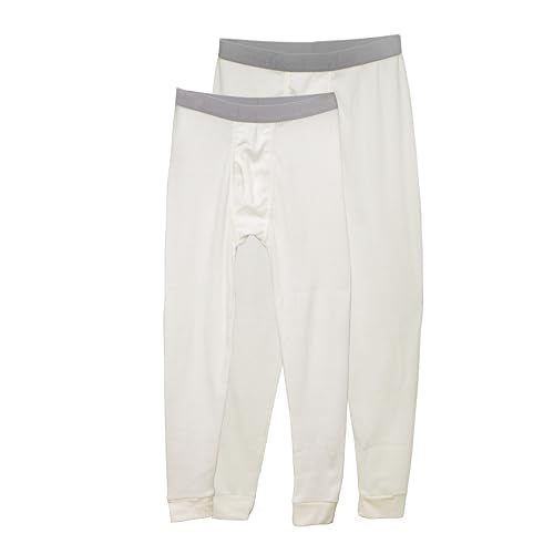 Thermal Underwear Pants for Men Long Johns Cotton Blend Base Layer Waffle Knit Bottoms Classic Cold Weather