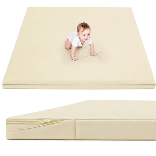 ILPEOD Waterproof Baby Play Mat for Floor 1.3"Thick Memory Foam 50*50 Cushion Playpen Playmat Tummy Time Crawling Mat Nurs...