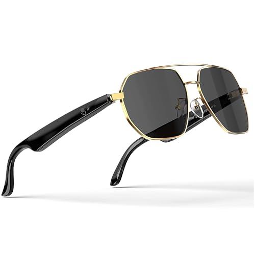 AI Smart Glasses with Chat GPT, AI Translation Glasses with 164 Language, Classic Aviator Sunglasses with Voice Assistant/...