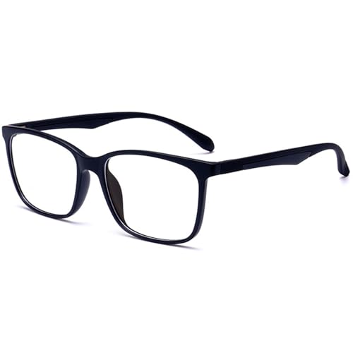 ANRRI Blue Light Blocking Glasses, Anti Eyestrain Lens Lightweight Frame Eyeglasses, Black, Men/Women