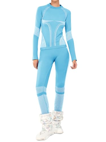 Yousify Womens Thermal Underwear Sets Winter Ski Breathable Long Johns with Long Sleeve Shirts Base Layer Sets