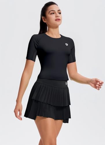 Mudere Two Piece Tennis Skirt Set for Women Pleated Athletic Workout Golf Skort Women 2 Piece Outfits with Pockets