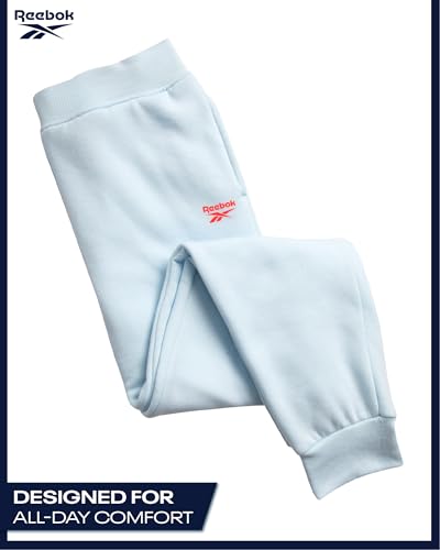 Reebok Girls Sweatpants - Performance Poly Fleece Active Joggers Sweatpants for Girls - Soft Stretch Kids Athletic Pants