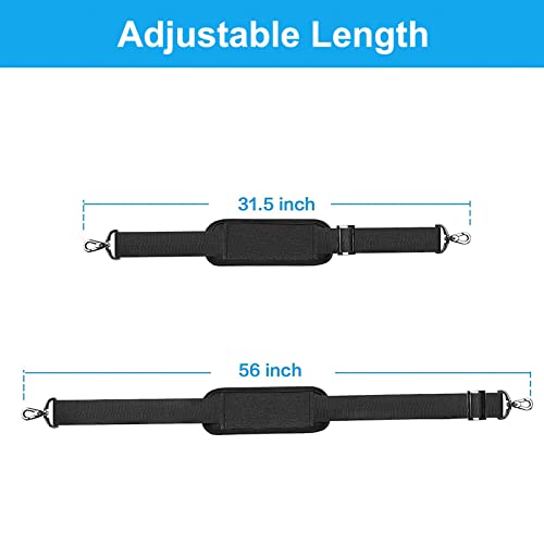 MOSISO 56 inch Shoulder Strap, Adjustable Thick Soft Universal Replacement Non-Slip Fit Padded with Metal Swivel Hooks for...