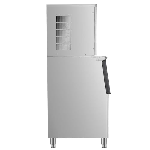 VEVOR Commercial Ice Maker Machine, 400LBS/24H Ice Making Machine with 250LBS Large Storage Bin, Auto Self-Cleaning Ice Maker Machine with Touchscreen for Bar Cafe Restaurant Business Commercial