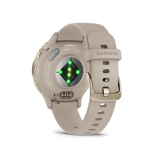Garmin Venu 3S Advanced Fitness & Health Tracker Smart Watch Soft Gold Stainless Steel Bezel with 41 MM French Gray Case a...