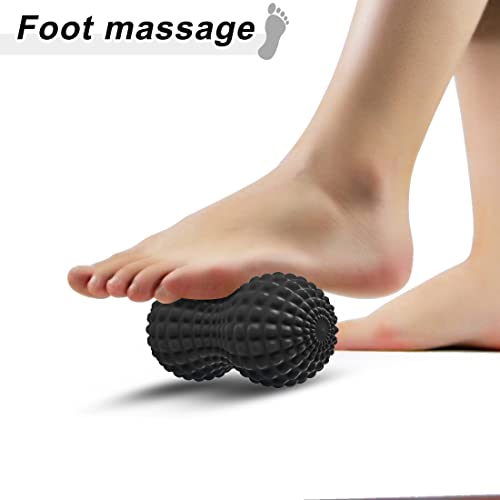 SELEWARE Peanut Massage Ball, Peanut Double Lacrosse Massage Roller Ball for Back Neck Shoulder Spine Legs HIPS, Deep Tiss...
