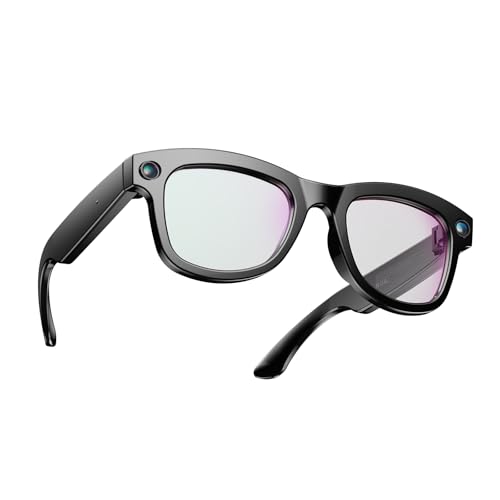 QxzPower 1080P HD AI Smart Camera Glasses, 8MP Camera Bluetooth 5.4 Recording Glasses, Dual Mic ENC Noise Reduction, Blue ...