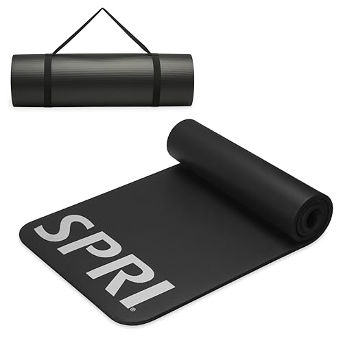 SPRI 12mm Pro Fitness Matt - Thick Exercise Mat for Floor Workouts, Sit-Ups, Push-Ups, Stretching, Toning, and General Fit...