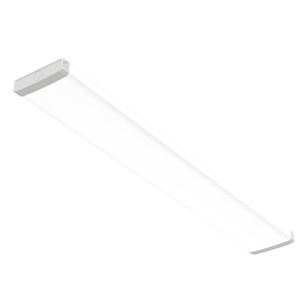 Lithonia Lighting Truwrap 4 Foot Led Ceiling Light Fixture  Low-Profile Wraparound Led Shop Light  Adjustable Lumens  Selectable Warm White/Cool White/Daylight Color  Flat Diffuser  Narrow Width
