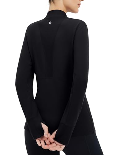 baleaf Thermal Shirts for Women Long Sleeve Turtleneck Tops Fleece Lined Base Layer with Thumb Hole Cold Weather Winter Gear