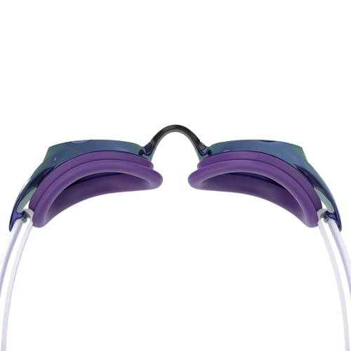 Speedo Women’s Vanquisher 3.0 Mirror Swim Goggles | Anti-Fog, UV Protection, Ocular 360 Lens, Women’s Racing Fit