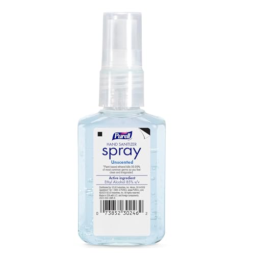 PURELL Advanced Hand Sanitizer Spray, Unscented, 2 fl oz Travel-Size Spray Bottle (Pack of 6) – 2023-04-EC