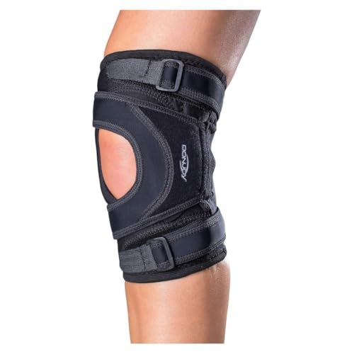 DonJoy Tru-Pull Lite Large Right Leg Knee Brace with Breath-O-Prene and Pull Straps for Mild to Moderate Patellar Dislocat...