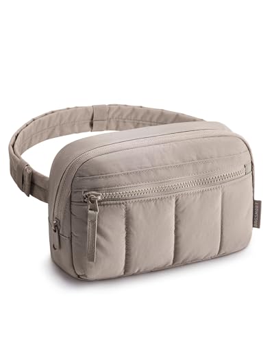 BAGSMART Fanny Packs for Women Cross Body, Quilted Puffy Belt Bag with Pockets, Fashion Waist Packs for Traveling Hiking C...