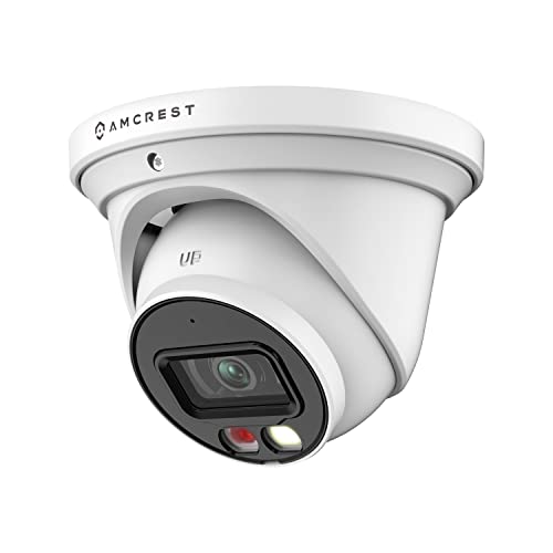 Amcrest 5MP AI Turret IP PoE Camera w/ 49ft Nightvision, Security IP Camera Outdoor, Built-in Microphone, Human & Vehicle ...