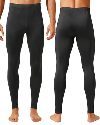 1 or 3 Pack Mens Long Johns Thermal Pants, Fleece Lined Lightweight Base Layer Bottoms, Compression Leggings Winter Gear