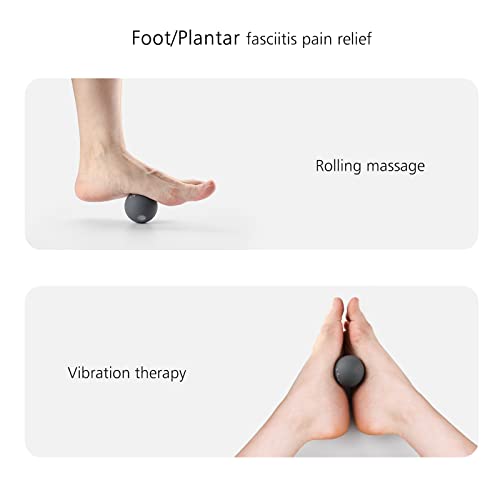 Maxgia 2" Mini Massage Ball, 5 Speeds Vibrating Massage Roller Ball for Palm, Hand, Foot, Leg, Neck, Back, Trigger Point M...