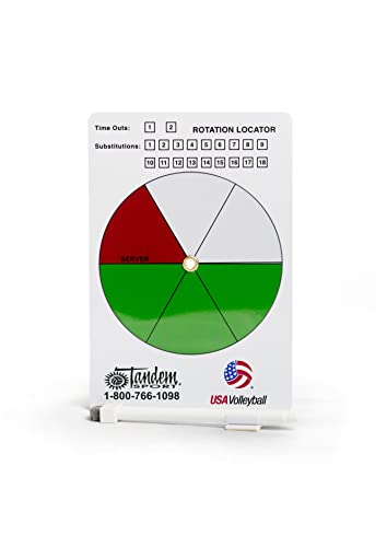 Tandem Sport Volleyball Rotation Tracker - Volleyball Rotation Tracker For Referees & Coaches - Tracks Substitutions, Posi...