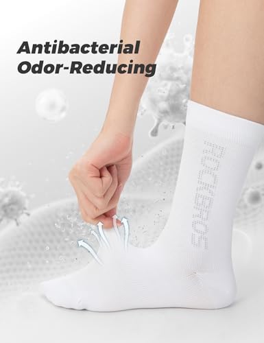 ROCKBROS Cycling Socks,Crew Length,Breathable & Non-Sticky with reflective logo,All Seasons for Men Women Bike Socks