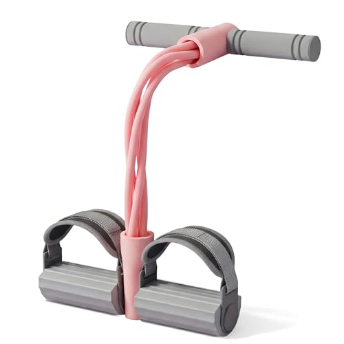 Adjustable Ankle Strap Resistance Band with Handle,0.4-inch Diameter Thick TPE Resistance Band 40-45lbs,Suitable for All W...